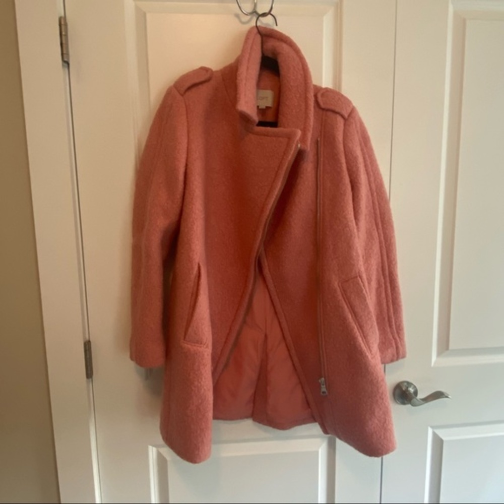 Loft pink wool blend coat